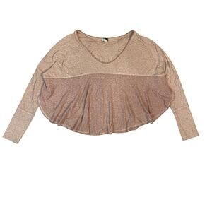 We The Free Flowy Long Sleeve Babydoll Top Semi Sheer Womens